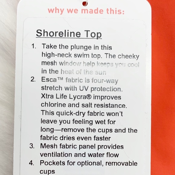 Lululemon shoreline swim bikini top red orange 10 - Picture 5 of 6